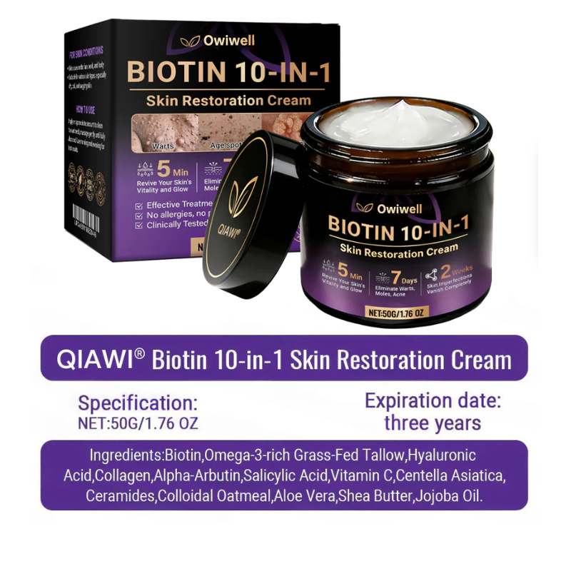 ✨Made and Shipped from USA ✨Owiwell® Biotin 10-in-1 Skin Restoration Cream 🍀
