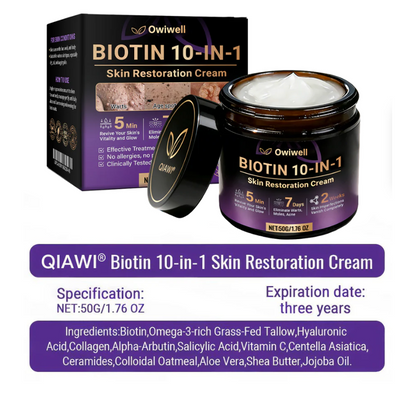 ✨Made and Shipped from USA ✨Owiwell® Biotin 10-in-1 Skin Restoration Cream 🍀