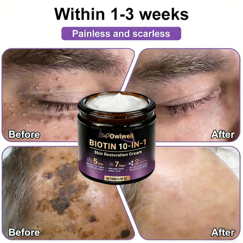 ✨Made and Shipped from USA ✨Owiwell® Biotin 10-in-1 Skin Restoration Cream 🍀
