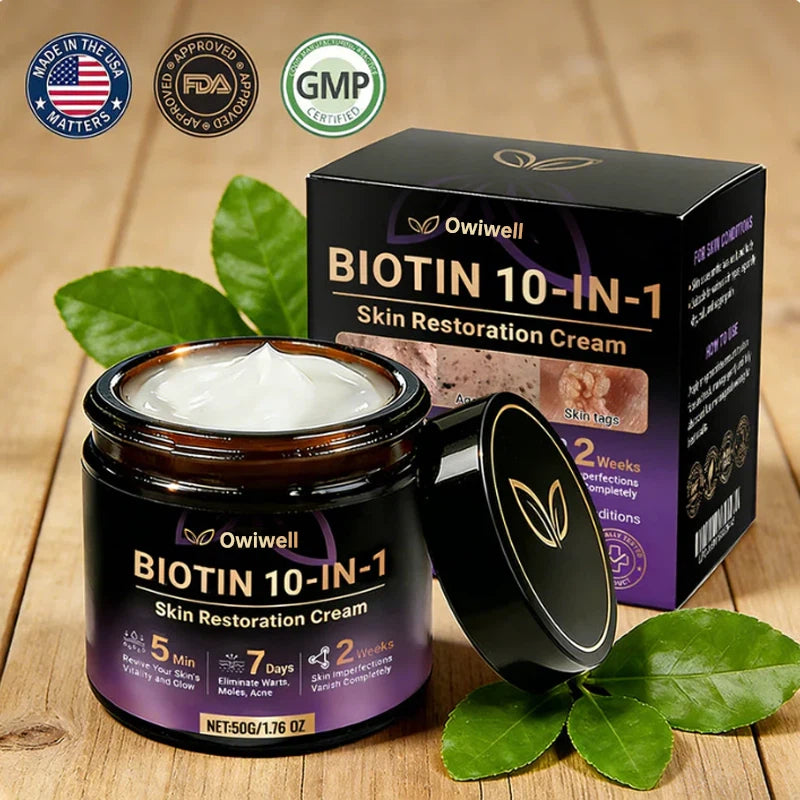 ✨Made and Shipped from USA ✨Owiwell® Biotin 10-in-1 Skin Restoration Cream 🍀